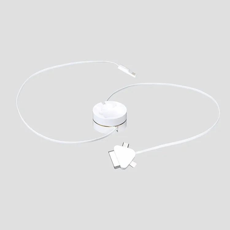 High quality retractable charging cable 3 in 1 usb charging cable round box usb charging cable - ANKUX.COM