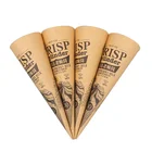 Single Wall Paper Cone Paper Cone Custom Printing Food Paper Wrapper Disposable Ice Cream Paper Cone