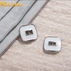 SANKO custom hollow 2 hole button white square shirt buttons shank