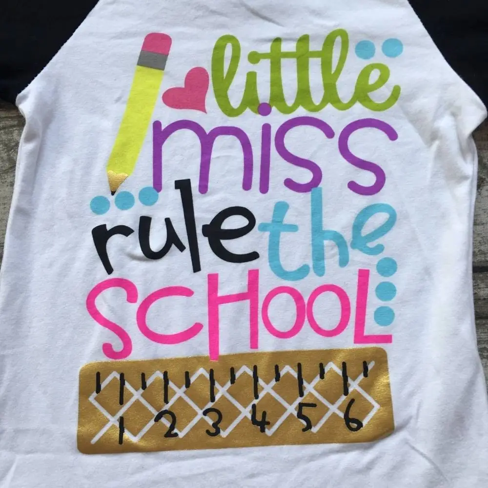 baby girls cotton raglans girls little miss rule the school raglans baby girls back to school cotton raglans ruffle sleeve