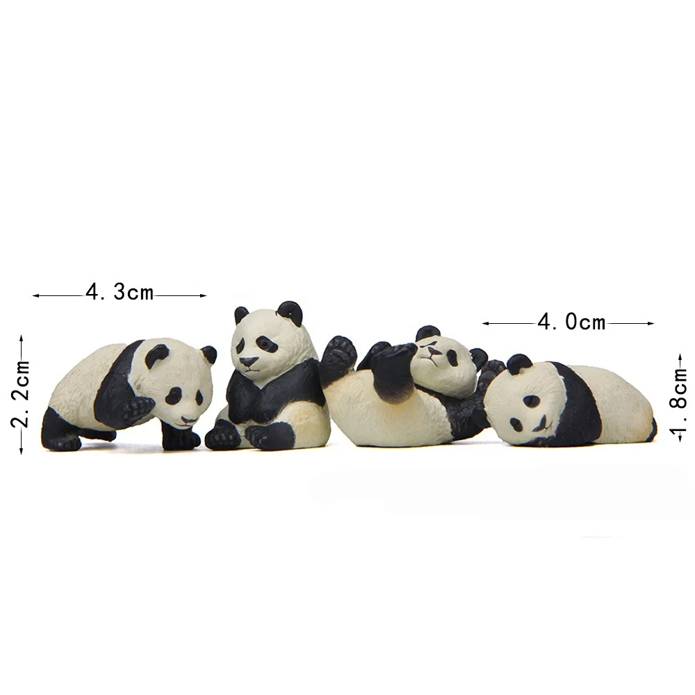 kids cartoon diy mini 4pcs resin animal action figure decor