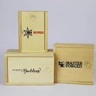 Custom small gift packaging wood box with sliding lid custom logo