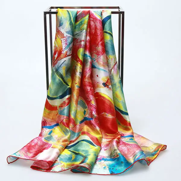 2015 fashion aesthetic curve silk scarf large square 110cm*110cm summer high quality women's Silk Scarf