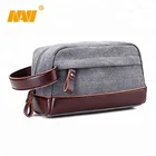HOT man Travel Toiletry Bag Cosmetic Pouch with PU Leather handle