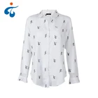 Oem comfortable casual ladies white cotton mexican embroidered blouses