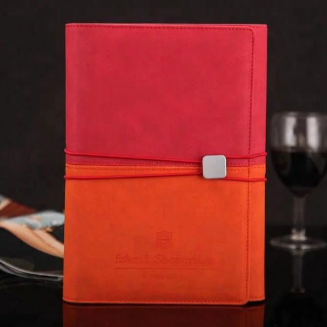 custom 3 fold hardcover notebook 6-ring binder leather journals