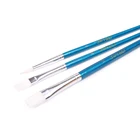3PCS blue fine art supplies kids plastic handle Oil Acrylic Watercolor Paint artist drawing brush holder set