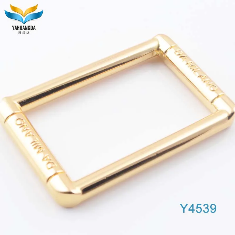 Design bag accessories with logo any color metal square ring clasps