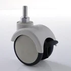 Swivel twin wheel medical caster with total brake