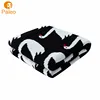 Factory OEM cheap cotton knitted swan pattern baby blanket