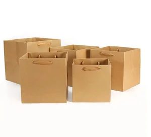 natural brown kraft paper packaging bags/ eco shopping bag