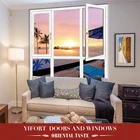 thermal break aluminum profile double empered glass open inside windows