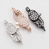 Crystal paved brass lobster claw cord clasp for making women jewelry