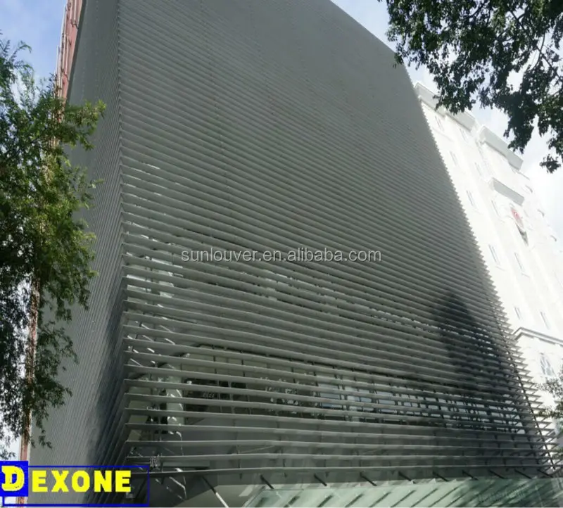 Aerofoil Aluminum sun louver for architectural with horizontal & vertical pattern