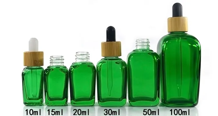 hot sale red green cobalt blue 30ml square essential oil glass