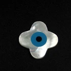 Evil eyes mother of pearl flat round shell beads