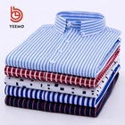 Ready To Ship Hot Sale Polyester Stripe Plaid Long Sleeve Men's Casual Shirts