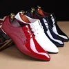 Pointed trend hair stylist dress shoes patent leather casual shoes for men