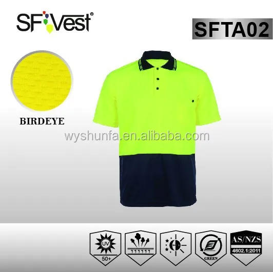 warning security reflective high visibility polo shirt for Australia market