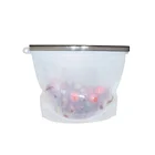 TOPGOMES FDA approved Reusable 1000ML Silicone Preservation Airtight Seal Food Storage Container Versatile Bag