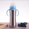 240ml Stainless Steel Baby Sippy Cups Double Wall Vacuum Insulated 8oz kid feeding spill-Proof tumbler