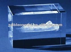3d laser engraved cruise ship business crystal gifts souvenirs