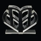 Wedding party heart shaped acrylic crystal trophy table decorating