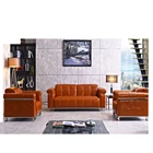 Furniture Leather Office Furniture Leather Cushion Sofa Set