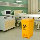 Hospital Yellow Trash Cans 100 Liter Plastic Dustbin Bio Medical Pedal Waste Container Bin