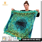 2017 Lady Custom Print Pretty Fashion Women Satin Scarf Square Silk