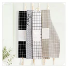 Home cotton and linen modern minimalist fabric sleeveless printing oil-proof apron custom wholesale