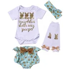 Latest design kids clothes wholesale Easter rabbit boutique baby girl outfits