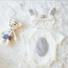 Newborn photography props baby full moon pig shape toy and clothing piglet suit