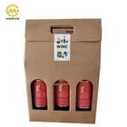 Top grade promotion custom 750ml 3 bottle kraft paper cardboard box for wine