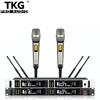 TKG 615-675Mhz SKM9090 true diversity dual channel UHF handheld wireless microphone system outdoor wireless speaker microphone