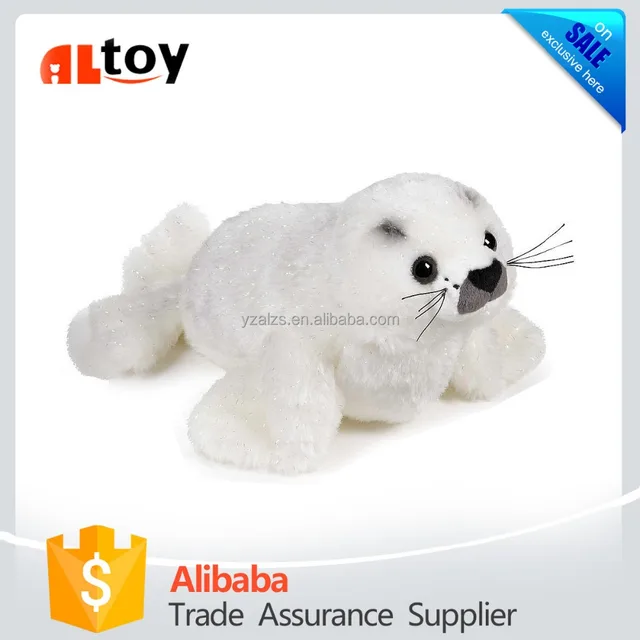 white baby seal plush stuffed animal toy