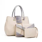 2019 China Online Shopping Wholesale Fashion Snake Skin Leather 3 in 1 Bag Set Big Women Handbag