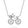 PES Designer Jewelry! Funny Bicycle Necklace 18K White Gold Plated Pendant Top (PES100-186)