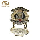 High quality custom logo private souvenir metal badge national fours winner lapel pin