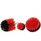 Stiff Red Nylon Bristle w/ Metal Shaft for Multi-purpose drill brush