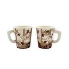 logo printed 7 oz disposable paper cup with handle for tasting coffee