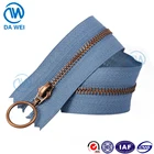 DAWEI Brand 5 # Retro Color New Trend Metal Zippers With Antique Brass Teeth Zipper For Jacket