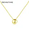 GEM&TIME Cute Bead 14K Gold Jewelry Pendant Necklace for Women Small Round Bead Korean Style 14K Gold Jewelry
