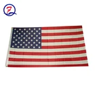 Multi size knitted polyester cheap american national flags with silk printing