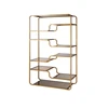 Modern luxury rose gold glass book shelf stainless steel bookcase