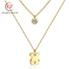 Wholesale Jewelry Supplies China Stainless Steel Necklace Pendant Mama Bear Necklace With Zircon