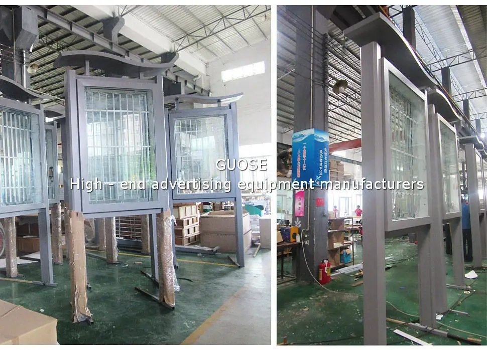 Column advertising light boxes
