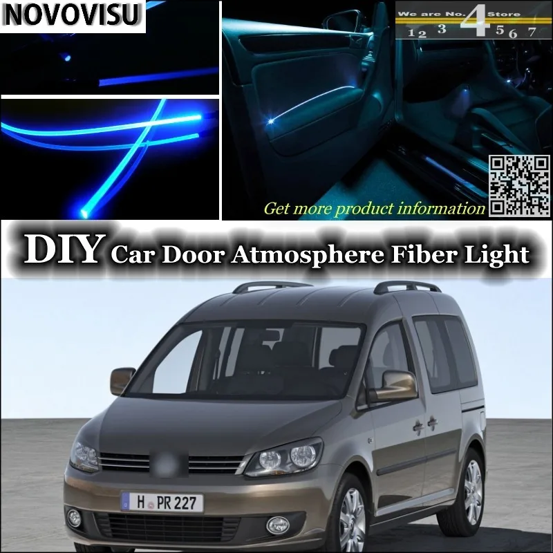NOVOVISU For Volkswagen VW Caddy interior Ambient Light Tuning Atmosphere Fiber Optic Band Light Inside Door Panel illumination