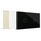 Bingoelec 2 Gang 1 Way Touch Switch Wireless Control Smart WIFI Switch Crystal Glass Panel Wall Switch