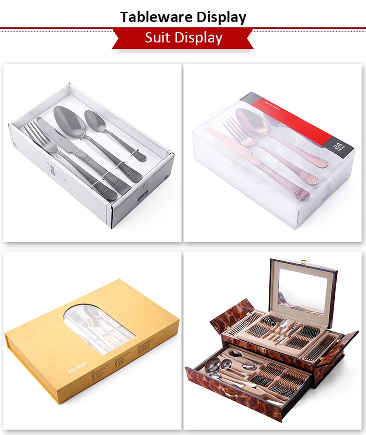 Luxury Fine China Full Stainless Steel Black and Gold Cutlery